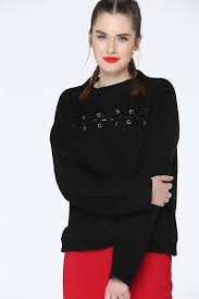 Siyah On Detayli Triko Bluz Triko Bluz Bluz Modelleri