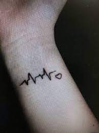 The Heartbeat Tattoo Will Go On Rib Cage Of Kim And The Not Today Will Go On Left Forearm Heartbeat Tattoo Tattoos Small Wrist Tattoos