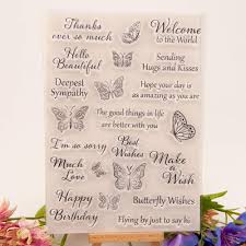Card making acrylic stamps stamping available at scrapbook.com. Buy Words Clear Stamp Silicone Stamp Cards With Sentiments Flowers Butterfly Greeting Words Pattern For Holiday Card Making Decoration And Diy Scrapbooking Album Diy Crafts Online In Turkey B091c1bng3