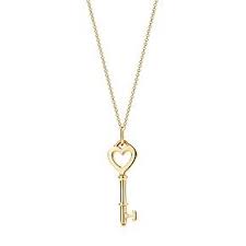 Tiffany Keys Heart Key Charm In 18k Gold On A Chain Tiffany Key Tiffany Key Necklace Diamond Drop Necklace