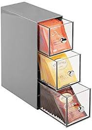Mdesign Boite De Rangement Cuisine Avec 3 Tiroirs Casier De Rangement Pour Sachets De The Tisane Rangement Cuisine Tiroirs En Plastique Boite De Rangement