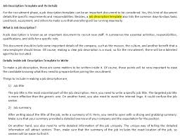 In most cases, a construction safety supervisor draws up and implements. Generic Job Description Template Piccomemorial