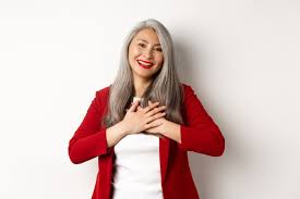 Russe 12 maman mature avec un jeune homme. Concept D Entreprise Femme Asiatique Mature Avec Des Levres Rouges Et Blazer Tenant Les Mains Sur