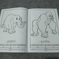 Cara mewarnai gambar dengan crayon : Buku Anak Mewarnai Binatang Liar Shopee Indonesia