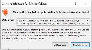Du musst nicht mit 1 beginnen. Sicherheitshinweis In Excel Macht Datei Unbrauchbar Microsoft Community