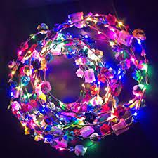 Check spelling or type a new query. Led Flower Wreath Headband For Girls Women Glow In The Dark Party Supplies Light Up Flower Headpiece Flower Headdress Wedding Halloween Party Supplies Favors 20 Pcs Led Flower Crowns Toys Games