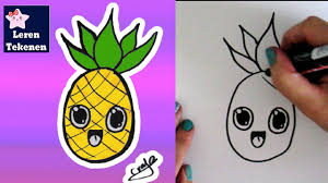 Hoe Teken Je Een Ananas Kawaii Beginners Tekenen Les Youtube