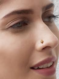 Buy Gold Plated Silver Contemporary Nose Pin Online At Theloom Nose Jewelry Nose Ring Nose Piercing Jewelry