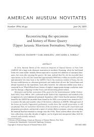 Jun 03, 2021 jun 03, 2021 by wall street journal. Pdf Reconstructing The Specimens And History Of Howe Quarry Upper Jurassic Morrison Formation Wyoming