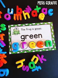 It's pretty easy to implement the giraffe print on this free printable birthday hat into a jungle theme too. Colors Words Activities And Other Sight Words Cards That Are So Fun For Kids To Build High Frequenc Color Word Activities Sight Words Sight Word Sentence Cards