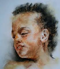 I love this picture because of the freedom and movement in it. It is done  in oil pastels, which you can both draw and paint with; I think this helps  to achieve