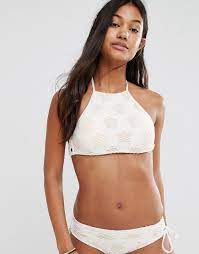 Billabong Star High Neck Bikini Top High Neck Bikinis White Bikini Tops Latest Fashion Clothes