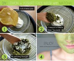 Lemon Green Tea Powder Yogurt Mask For Lightening Evening And Brightening The Skin Tone And G Remedies For Glowing Skin Green Tea Face Green Tea Face Mask