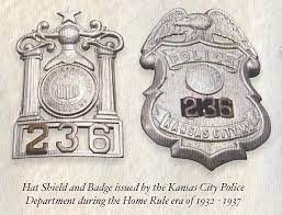 Hat Shield And Badge Issued By The Kansas City Police Department During The Home Rule Era Of 1932 1937 Police Badge Badge Art Deco Era