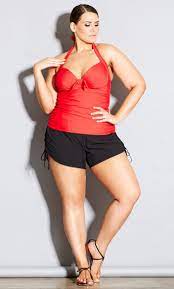 City Chic Ibiza Short Boardie Women S Plus Size Fashion Plus Swimwear Plus Size Swimwear Plus Size Swimsuits