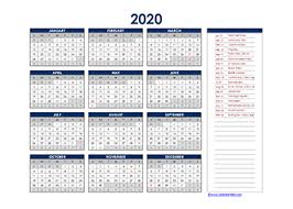 2020 Yearly Calendar With Canada Holidays Free Printable Templates