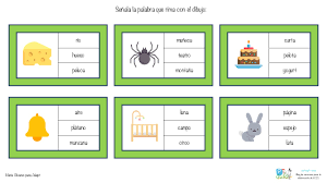 Juego De Tarjetas Palabras Que Riman Aula Pt