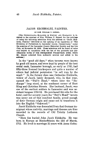 JACOB EICHHOLTZ, PAINTER. In the "good old days," when taverns were known  by good old names, and were kept by people o