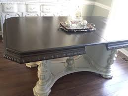 Dining Table We Stained With General Finished Java Gel Stain Sealed It With The Dining Table Makeover Dining Room Table Makeover Stained Table