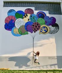 Birds Of A Feather New Vegas How To Get Cass To Follow You Kelsey Montague Art What Lifts You Up Feathers Balloons Hearts Birds Street Art Love Graffiti Wall Art School Wall Art