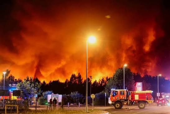 A scorched landscape in Southern Europe as firefighters struggle to contain massive wildfires.