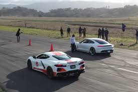 An incredible feat by any standards. Hoonigan Pits Porsche Taycan Against World S Fastest C8 Corvette Driving