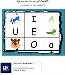 Loteria de letras y numeros. Loteria De Vocales Para Descargar Gratis