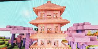 This texture pack will be a valuable discovery for many girls. A Cute Kawaii Japanese Minecraft House Cute Minecraft Houses Minecraft Designs Minecraft
