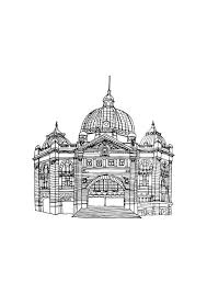 Flinders Street Station Illustration Illustration Instagram Highlight Icons Drawings