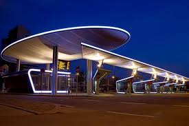 Bus Station Halle Saale Pvc Pes Membrane Roof Temme Obermeier Experts For Membrane Building Bus Station Bus Stop Design Filling Station