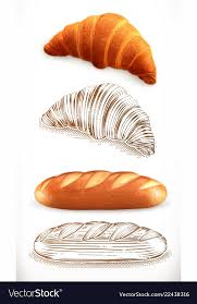 Bread Croissant Loaf 3d Realism And Engraving Styles Vector Illustration Download A Free Preview Or High Quality Adobe Bread Croissant Food Illustrations