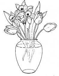 Since you are not viewing the vase from directly above, the top and bottom are. Flowers In A Clear Glass Vase Coloring Pages Flower Vase Drawing Flower Drawing Drawings