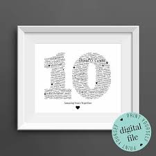 This creative 10 year anniversary gift features a beautiful, custom star map from the actual. 10th Anniversary Gift Word Art Printable Gift 10 Year Anniversary 1 10th Wedding Anniversary Gift 10th Anniversary Gifts First Wedding Anniversary Gift