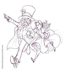 Alice In Wonderland Cartoon Black And White Alice And Reginald By Briannacherrygarcia Disney Art Dark Alice In Wonderland Disney Drawings