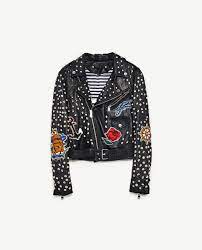 Image 8 De Blouson En Cuir Avec Clous Et Pieces De Zara Leather Jacket Street Style Diy Leather Jacket Painted Leather Jacket