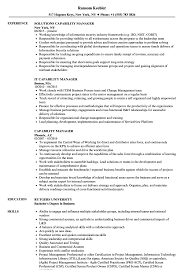 capability manager resume samples