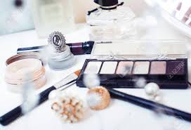 If a more traditional makeup box is what youre after, then look here on ebay to find one that suits all of your requirements. Jewelry Table With Lot Of Girl Stuff On It Little Mess In Cosmetic Stock Photo Picture And Royalty Free Image Image 146303467