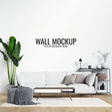 Modern Interior Living Room Wall Mockup With Furniture And Decor In 2020 Living Room Interior Living Room Wall Modern Interior