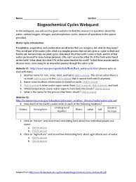 Maybe you would like to learn more about one of these? Biogeochemical Cycles Webquest Name Section Carbon Dioxide Nitrogen