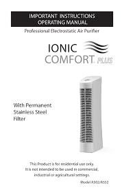 This product is intended for. Sharper Image Factory Reconditioned Ionic Comfort Quadra Air Purifier Ionic Comfort Compact Air Purifier Owner S Manual Manualzz