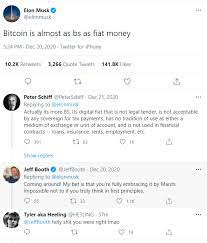 Early friday, the billionaire tesla boss added the hashtag #bitcoin to his twitter bio, in a i do at this point think bitcoin is a good thing, and i am a supporter of bitcoin, musk said. Friendly Reminder That Elon Musk Said Bitcoin Is As Bs As Fiat Less Than A Year Ago Cryptocurrency