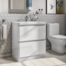 Check spelling or type a new query. 800mm White Freestanding Vanity Unit With Basin Portland Better Bathrooms