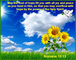 Image result for images hope by the power of the Holy Spirit