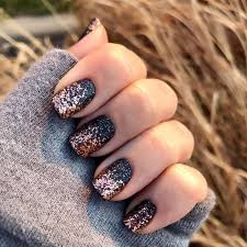 Black And Rose Gold Nails Design Black And Rose Gold Nails Color Street Nails Rose Gold Nails Gold Nails
