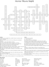 I'm gonna live forever i'm gonna learn to fly. Horror Movie Night Crossword Wordmint
