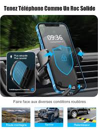 Support téléphone voiture grille aération avec crochet