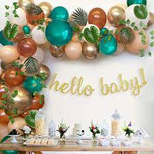Safari animal baby shower invitation greenery. Sweet Baby Co Woodland Baby Shower Decorations Greenery Garland Forest Animals Creatures Theme With Balloons Oh Baby Banner Sign Leaf Vine Neutral Party Supplies For Boy Girl Birthday Decor Buy Online At