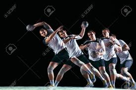 Caucasian Young Handball Player In Action And Motion In Mixed Stock Photo Picture And Royalty Free Image Image 127691443