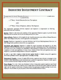 Project Investment Contract Template Contract Template Investing Templates