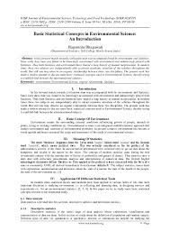 The sample covariance matrix when short sales are ruled out, and that this is generally bene cial in terms of improving weights stability. Pdf Basic Statistical Concepts In Environmental Science An Introduction Iosr Journals Academia Edu